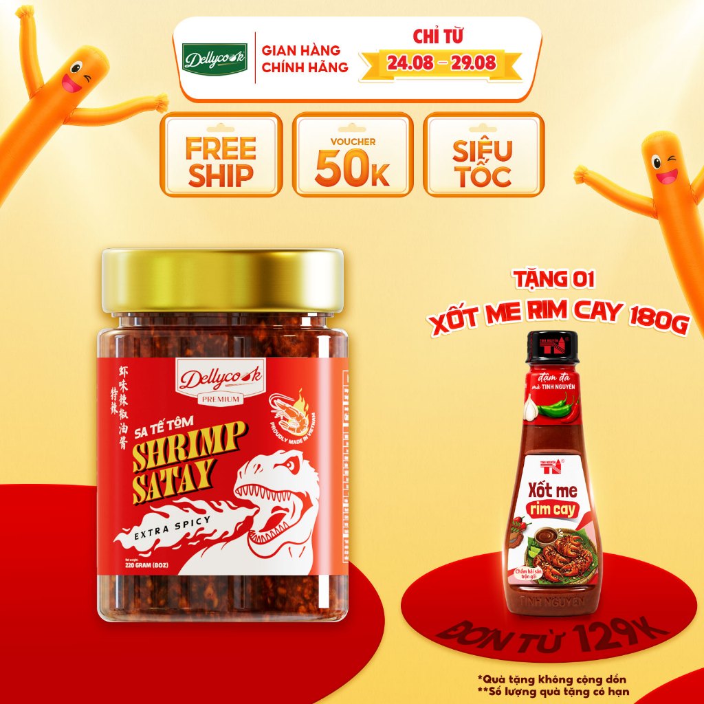 Sa Tế Tôm Dellycook (220g) Gia Vị Sa Tế Cay, Nấu Lẩu, Xào Mì, Ướp Thịt Hải Sản