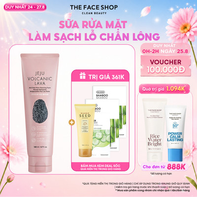 [SALE] Sữa Rửa Mặt Làm Sạch Lỗ Chân Lông THE FACE SHOP Jeju Volcanic 140ml