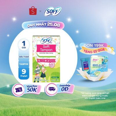 Băng vệ sinh siêu thấm Sofy Soft Tampon Super gói 9 miếng (Hàng nhập khẩu)
