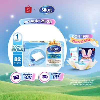 Bông trang điểm (bông tẩy trang) Silcot 82 miếng/hộp