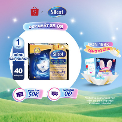 Bông tẩy trang Silcot đắp dưỡng miếng đôi 40 miếng/hộp