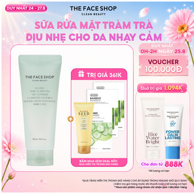 [SALE]Sữa Rửa Mặt THE FACE SHOP Làm Sạch Da Chiết Xuất Tràm Trà Tea Tree Pore 150ml
