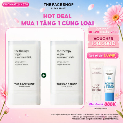 [FS] Combo 2 Kem Chống Nắng Thuần Chay Dạng Thỏi THE FACE SHOP The Therapy Vegan 18g
