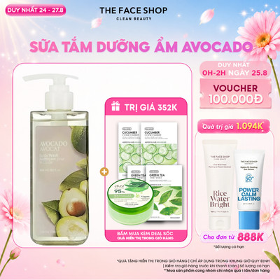 [SALE]Gel tắm từ quả bơ cấp ẩm THE FACE SHOP Avocado Body Wash 300ml