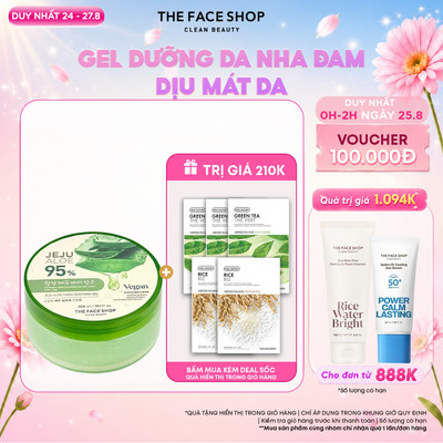 [SALE]Gel Dưỡng Da Đa Năng TheFaceShop Jeju Aloe 300ml