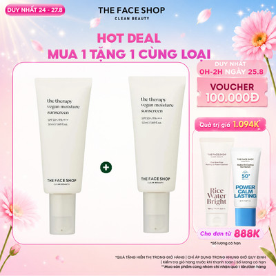 [SALE]Set 2 Chống Nắng Thuần Chay THE FACE SHOP The Therapy Vegan Spf50+ Pa+ 50ml