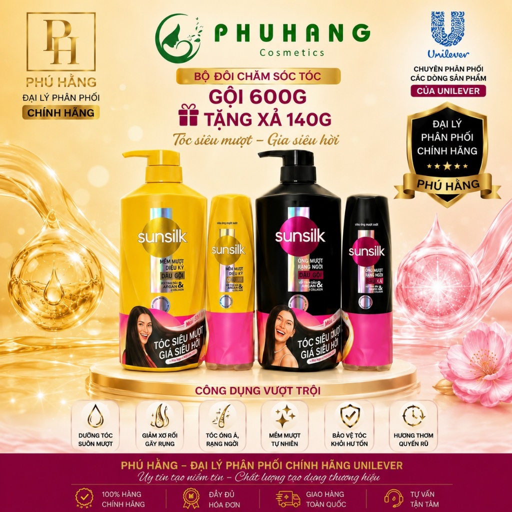 Dầu gội Sunsilk 630G (Tặng Chai Dầu Gội Ngầu Nhiên)