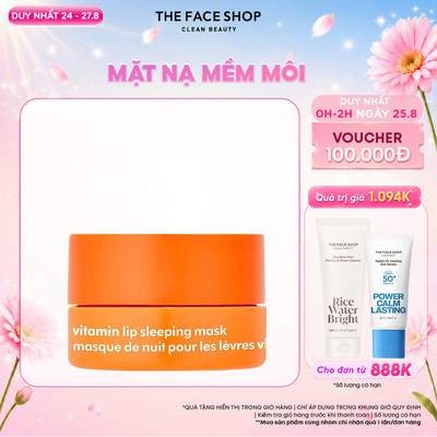 [VOUCHER 8% TỐI ĐA 50K][SALE] Mặt Nạ Ngủ THE FACE SHOP Cấp Ẩm Mềm Da Môi Vitamin Lip Sleeping Mask 14g