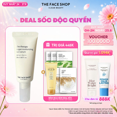 [SALE] Tinh Chất Chống Nắng Thuần Chay THE FACE SHOP The Therapy Vegan Spf50 20ml