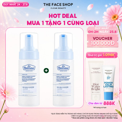 [FS]Combo 2 Sữa Rửa Mặt Dạng Bọt THE FACE SHOP Cho Da Nhạy Cảm Amino Bubble 150ml