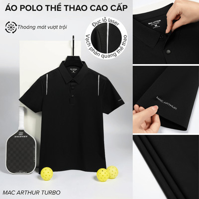 Áo Thể Thao Nam MAC ARTHUR TURBO Polo Thoáng Khí Vượt Trội, Không Đường May Thoải Mái Vận Động SP2