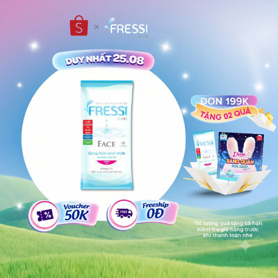 Khăn ướt chăm sóc da Fressi Care Face gói 20 miếng/gói
