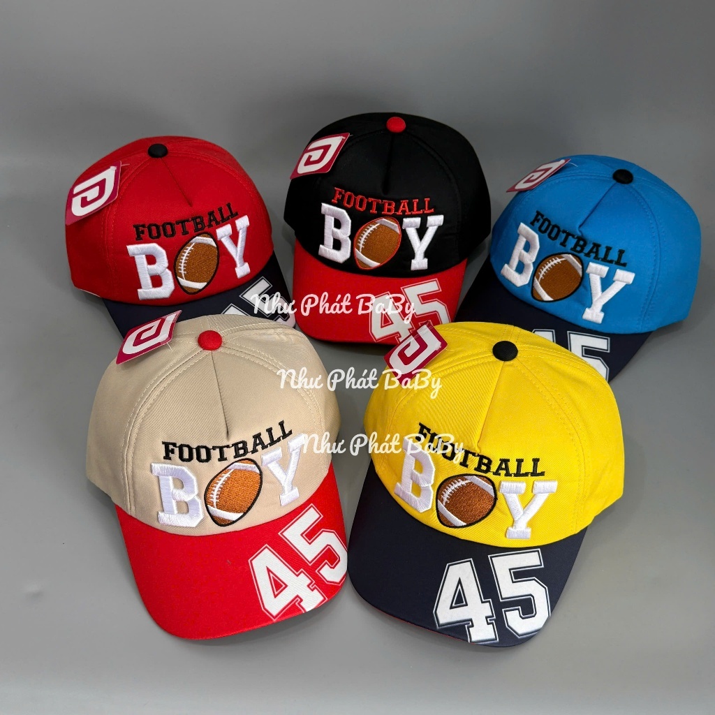 [ 4-8 TUỔI ] NÓN KẾT THÊU BOY FOOTBALL DÀNH CHO BÉ TRAI - MŨ LƯỠI TRAI FOOTBALL CHO TRẺ EM pigshop