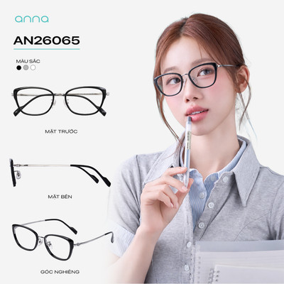 [Shopee Sinh Viên] Kính mắt thời trang ANNA dáng mắt mèo trendy chất liệu nhựa dẻo hiện đại AN26065