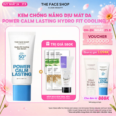 [MỚI] Kem Chống Nắng THEFACESHOP Power Calm Lasting Hydro Fit Cooling Sun Serum 50ml