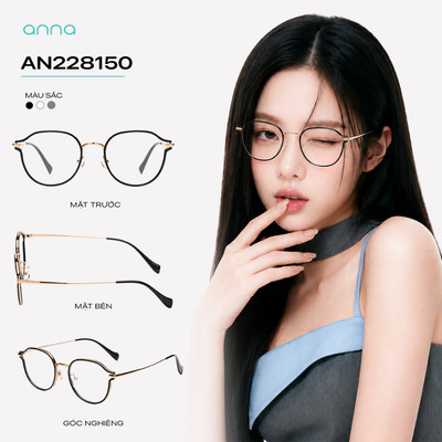 [Shopee Sinh Viên] Gọng Kính Thời Trang Nữ ANNA Dáng Tròn Chất Liệu Kim Loại Cao Cấp AN228150