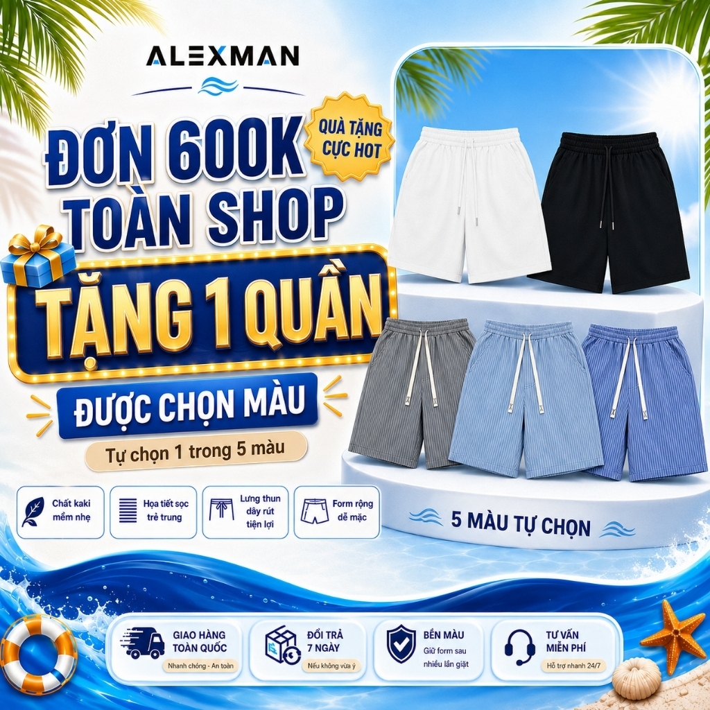 [ QUÀ TẶNG KHÔNG BÁN ] Quần Short Nam (Khách nhắn shop chọn màu)  - ALEXMAN
