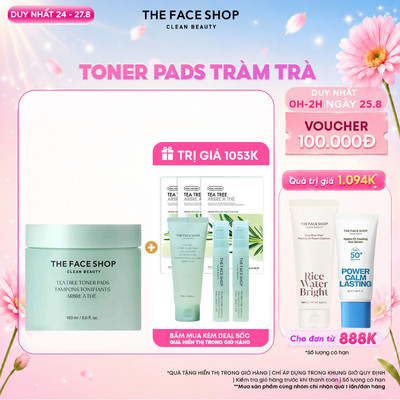[SALE]Toner Pads THE FACE SHOP Làm Dịu Da Tea Tree Toner Pads 150ml