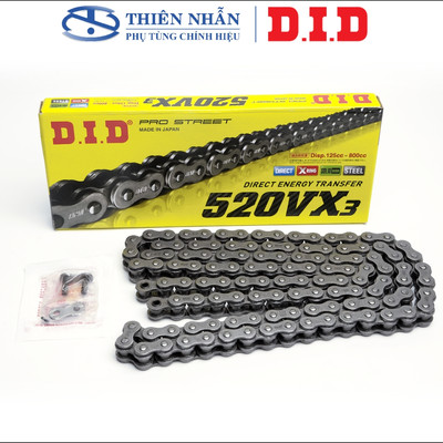 Sên moto DID Japan 520VX3-120ZB STEEL X-RING PRO STREET 125cc-800cc