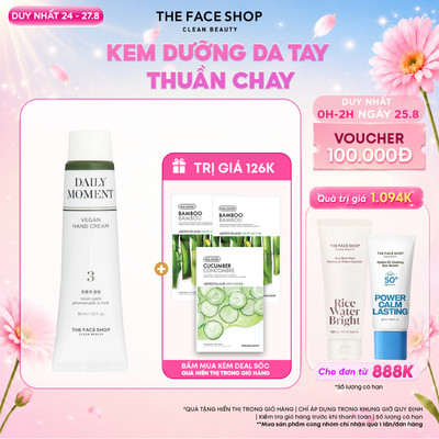 [SALE] Kem Dưỡng Da Tay THE FACE SHOP Thuần Chay Daily Moment Vegan Hand Cream 30ml