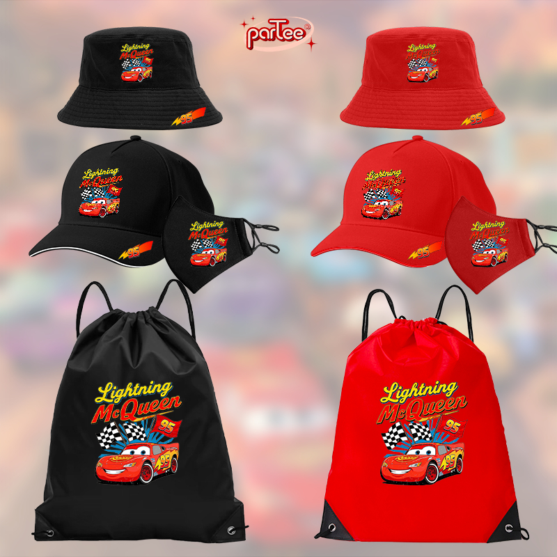 CARS McQueen | Phụ Kiện Balo Túi Rút Khẩu Trang Mũ Nón Hoạt Hình Thế Giới Xe Hơi Lightning McQueen