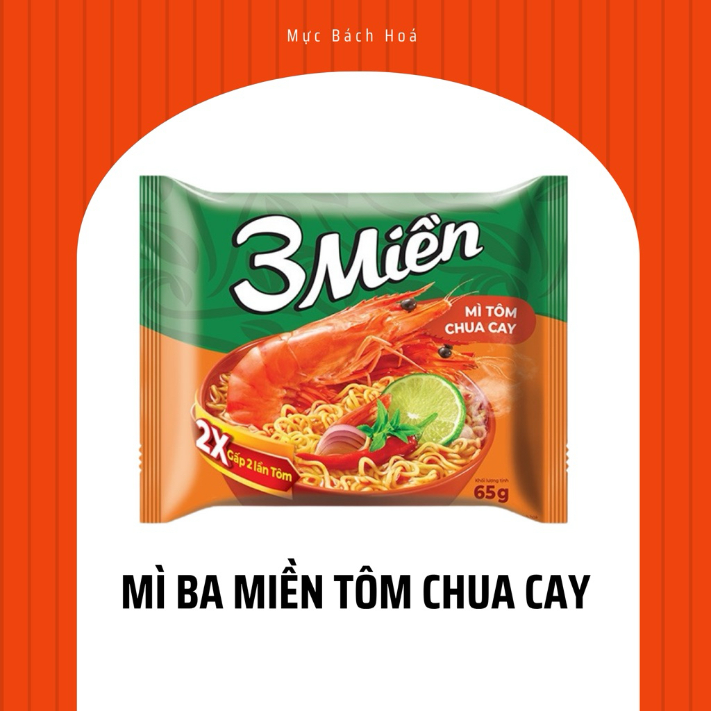 Mì Ba Miền tôm chua cay gói 65g