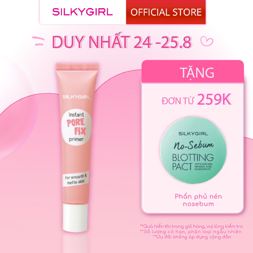 [KOL] Kem Lót Kiềm Dầu Che Lỗ Chân Lông Silkygirl Instant Pore Fix Primer 15ml