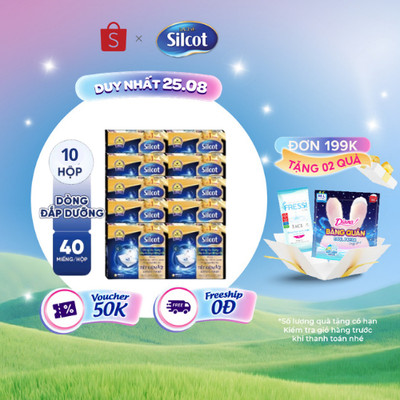 Bộ 10 hộp Bông tẩy trang Silcot đắp dưỡng miếng đôi 40 miếng/hộp