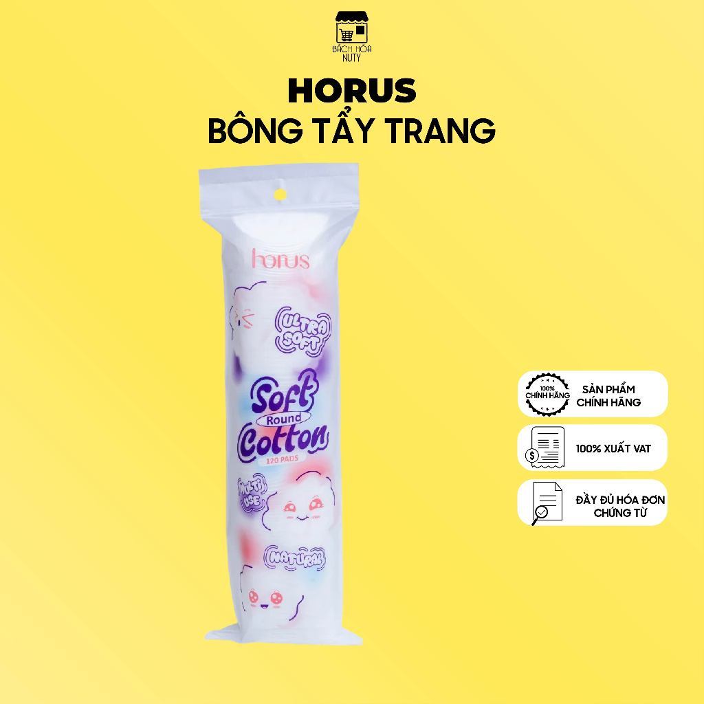 Bông Tẩy Trang Horus Ultra Soft (120 Miếng)