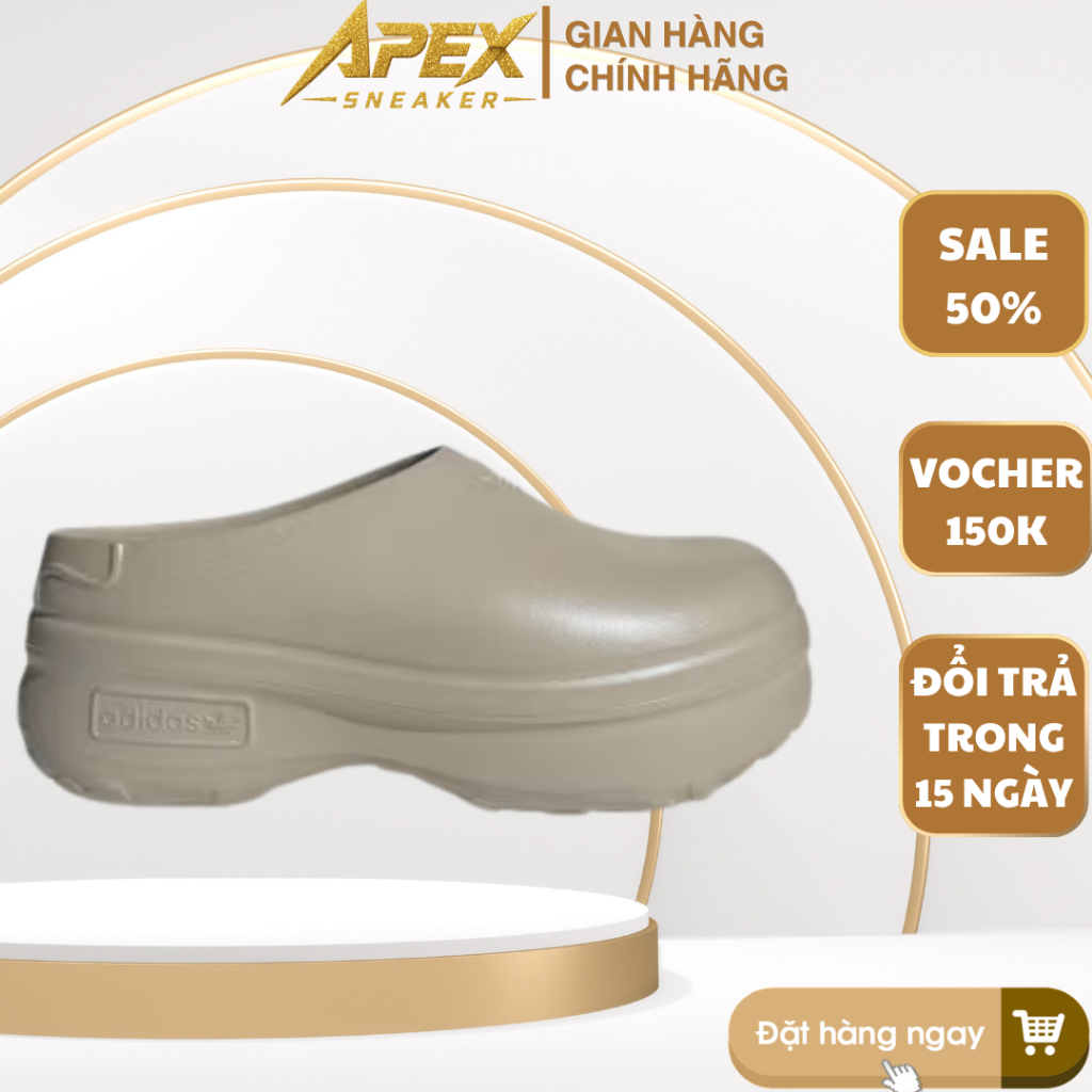 [𝙎𝘼𝙇𝙀 Chính Hãng] Giày_Adidas Adifom Stan Smith Mule ‘Wonder Taupe’. Dép sục nữ Adidas Kem
