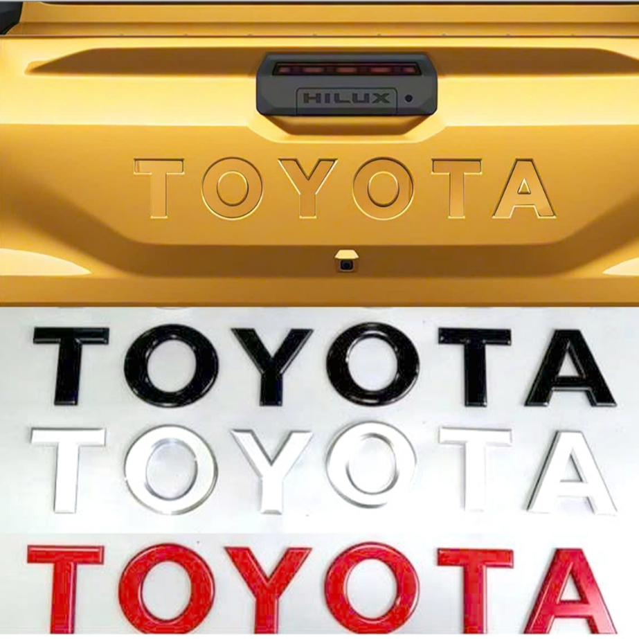Chữ Nổi Toyota Dán Sau Xe Toyota Hilux 2026 2027 - Tem Chữ Toyota Dán Bửng Xe Toyota Hilux