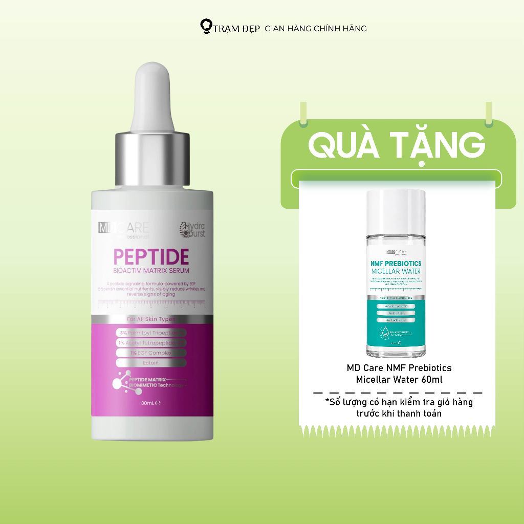 Serum Peptide Phục Hồi Đa Tầng Và Giảm Đỏ MD CARE Peptide Bioactiv Matrix 30ml