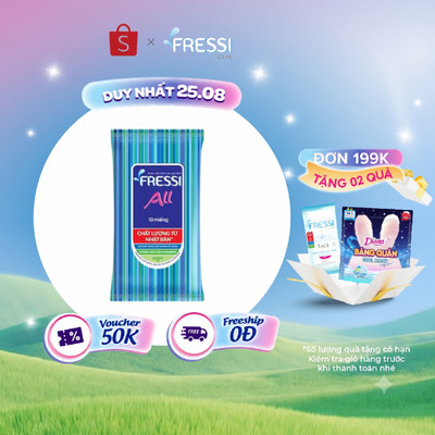 Khăn ướt chăm sóc gia đình Fressi Care All 10 miếng/gói