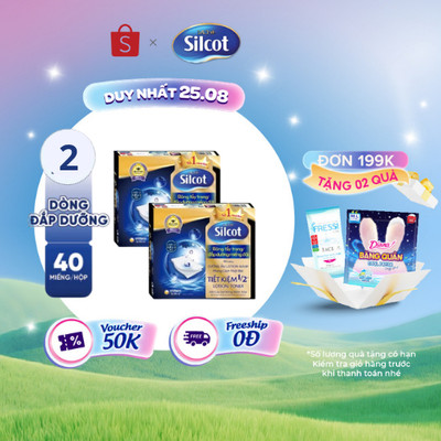 Bộ 2 hộp Bông tẩy trang Silcot miếng đôi đắp dưỡng 40 miếng/hộp
