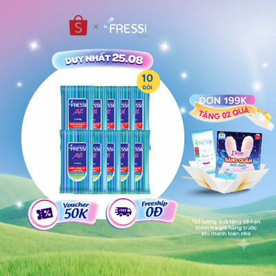 Combo 10 gói khăn ướt chăm sóc gia đình Fressi Care All 10 miếng/gói