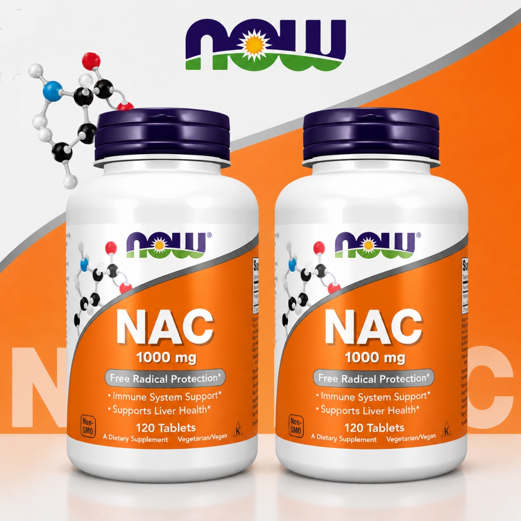 NOW NAC 1000mg 120 viên N-Acetyl Cysteine bổ sung chế độ ăn uống Vegan Formula