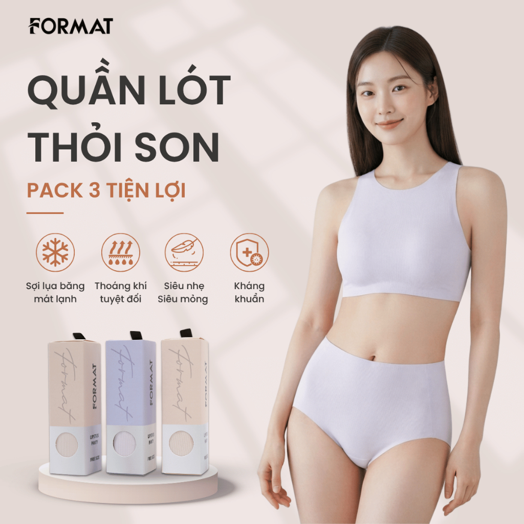 [FORMAT x Hannah Olala] Quần Lót Nữ FORMAT Dạng Thỏi Son Tàng Hình Cao Cấp  Freesize Không Hằn Viền 