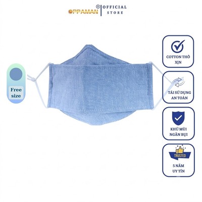 Khẩu trang vải chống nắng cotton cao cấp chống tia uv siêu mát xịn dễ thở OKT3 OPPAMAN