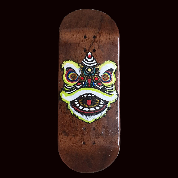 Cosa Nostra Handmade "Asian Dragon" Hand Painted 34mm Fingerboard Deck