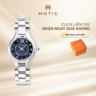 Đồng Hồ Nữ Bonaier 808 Mặt Tròn Viền Xoàn Dây Thép Không Gỉ Sang Trọng | MOTIC