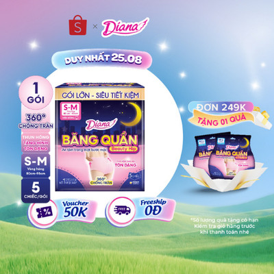 Diana Băng Quần Beauty Hip size S-M & M-L & L-XL (5 chiếc/gói)