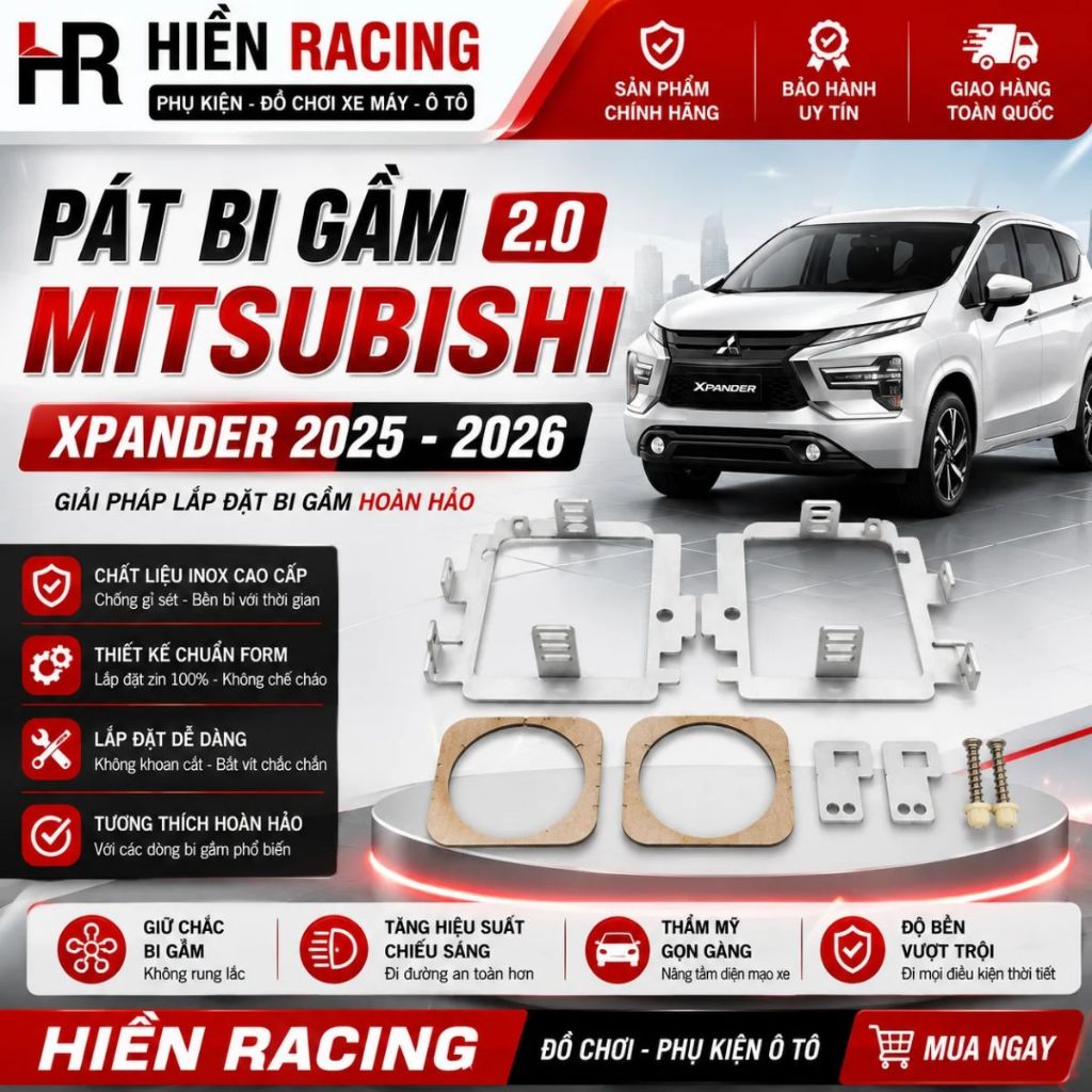 Pát Bi Gầm Xforce-Xpander 2025-2026 Lắp Đèn 2 Inch, Pát Gắn Bi Gầm Mitsubishi Xpander Chuẩn Form Zin