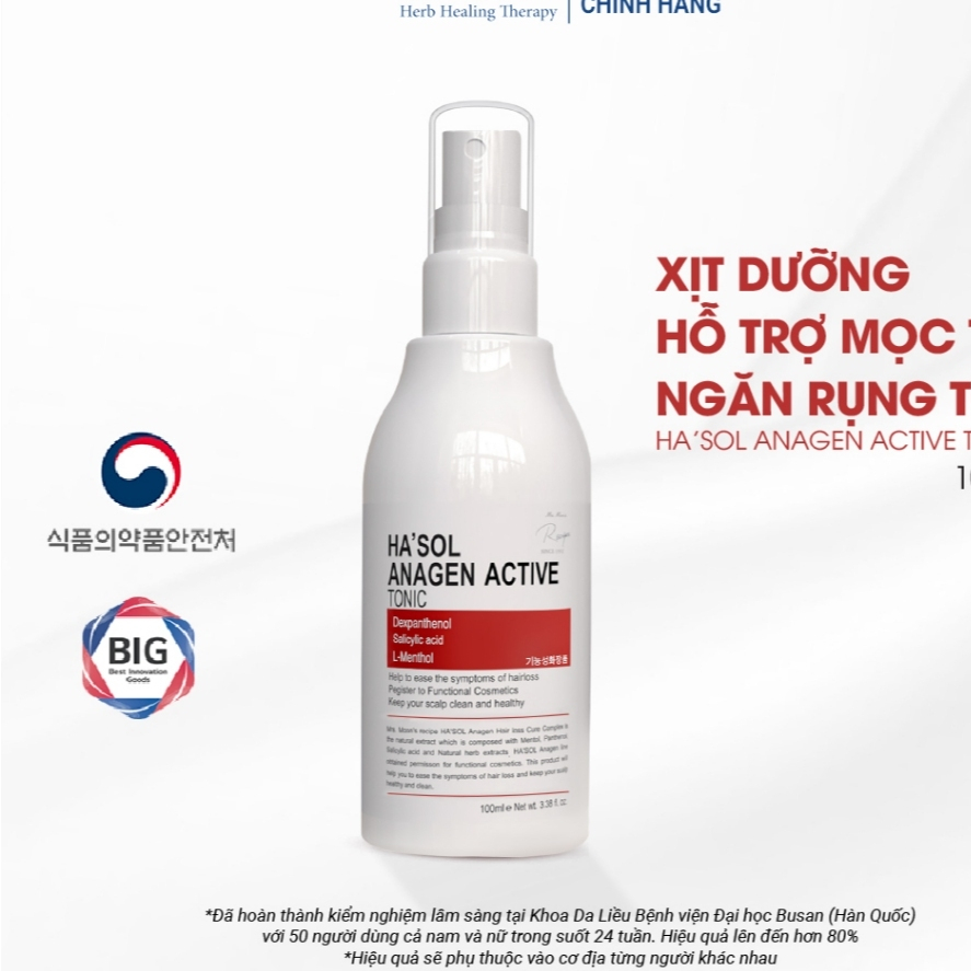 Xịt Dưỡng Da Đầu HASOL 100ml Cho Tóc Mỏng Yếu