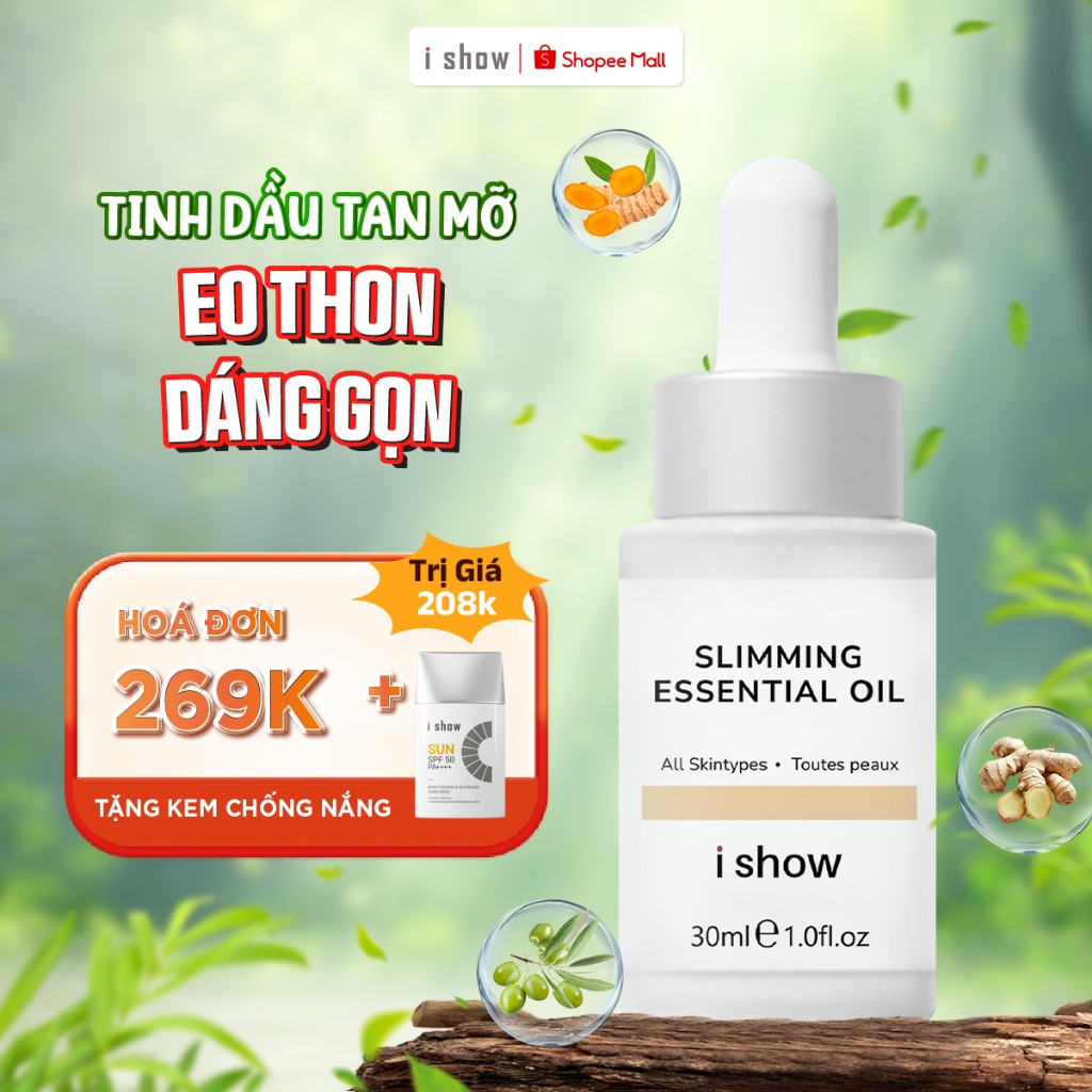 Tinh Dầu Giảm Mỡ Bụng iShow Detox Cơ Thể Thu Nhỏ Vòng Eo Slimming Essential Oil 30ml