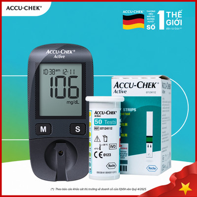 [Bảo Hành Trọn Đời] Máy Đo Đường Huyết ACCU-CHEK Active Kèm Hộp 50 Que Thử Đường Huyết ACCU-CHEK Active