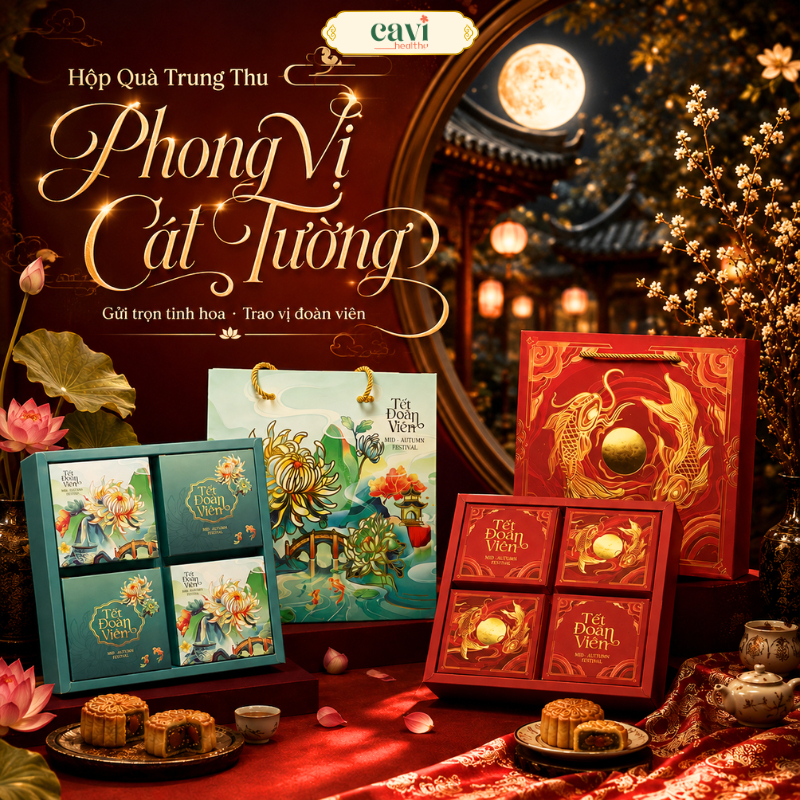 Set 4 Bánh Trung Thu 150gr Kèm Hộp Cao Cấp, Hộp Quà 4 Bánh Nướng Đủ Vị Truyền Thống