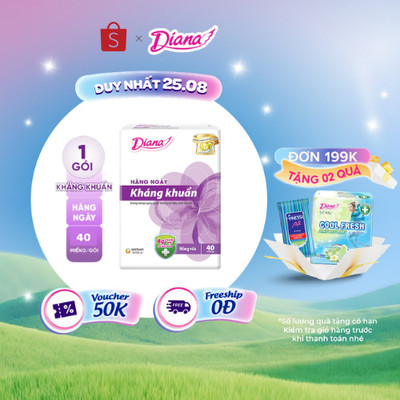 Băng vệ sinh Diana Sensi hàng ngày kháng khuẩn 40 miếng/gói