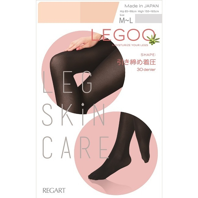 LEGOO Firming Compression 30 Denier Tights for Women, Made in Japan (5 Pairs Set)