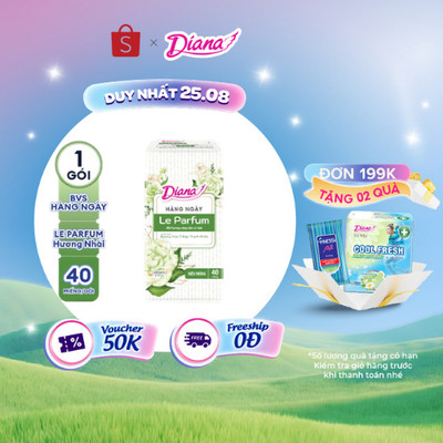 [MỚI RA MẮT] Băng vệ sinh Diana hằng ngày Le Parfum hương nhài Ả Rập thanh khiết 40 miếng
