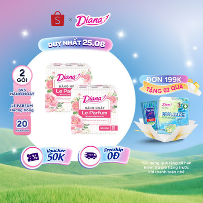 [MỚI RA MẮT] Combo 2 gói băng vệ sinh Diana hằng ngày Le Parfum hương mộc hồng Anh Quốc quyến rũ 20/40 miếng